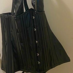 Top Drawer Faux Leather Steel Boned Under bust corset